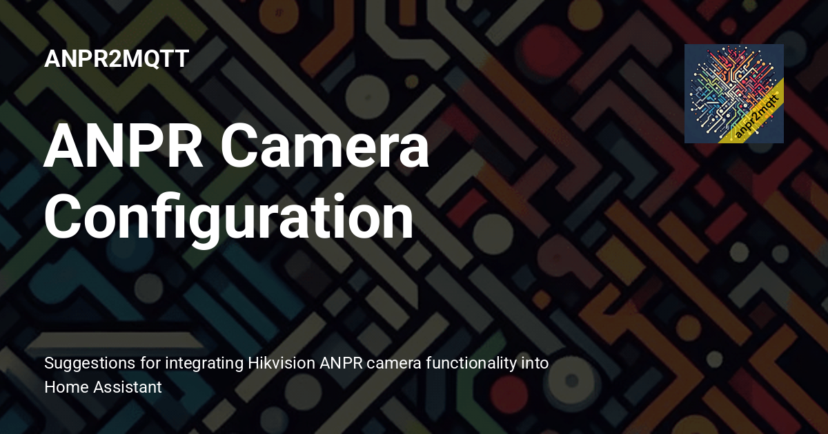 Dell Anpr Router ANPR Camera Configuration - ANPR2MQTT